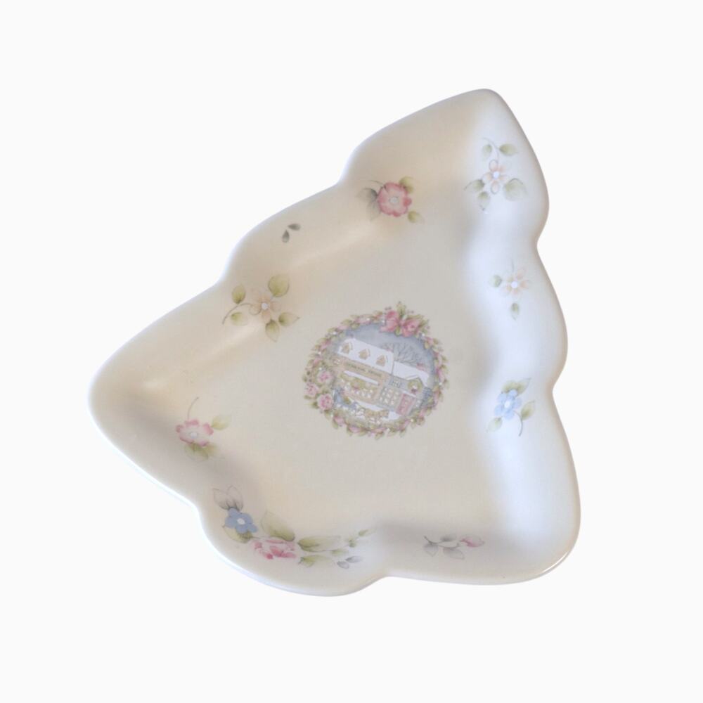 Vintage Christmas Cookie Plate, Cottagecore Decor, Holiday Serving Dish